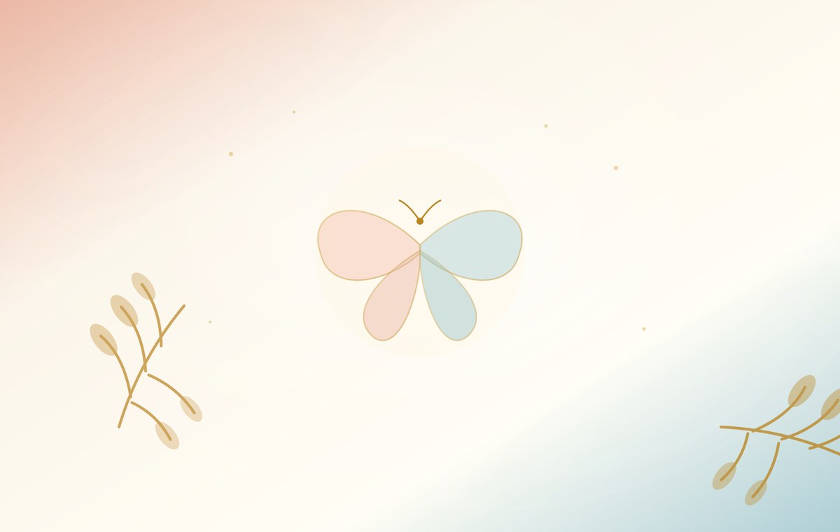 Golden butterfly resting among cream blossoms